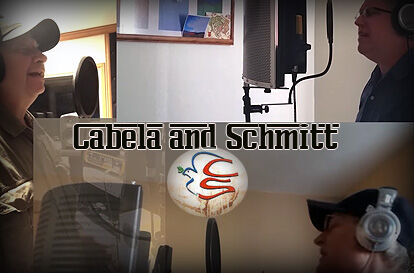 Cabela and Schmitt in the recording studio