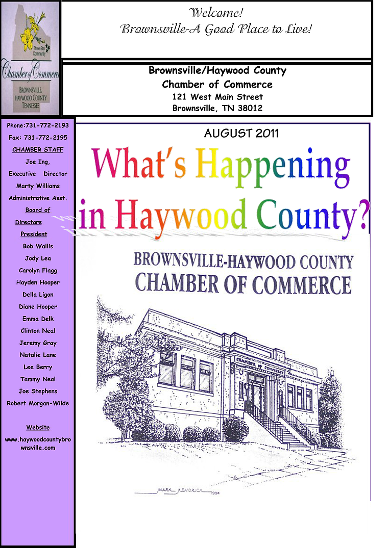 August 2011 Chamber Newsletter