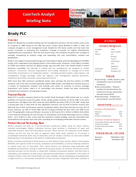 Reports Analyst Briefing Note Brady