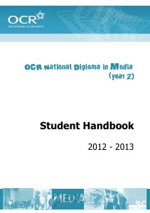 OCR National Diploma in Media (year 2) Sep. 2012