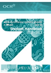 OCR Cambridge Technical in Media course handbook Sep. 2012