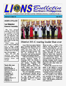 LIONS CLUBS INTERNATIONAL DISTRICT 301-C BULLETIN Aug. 2012