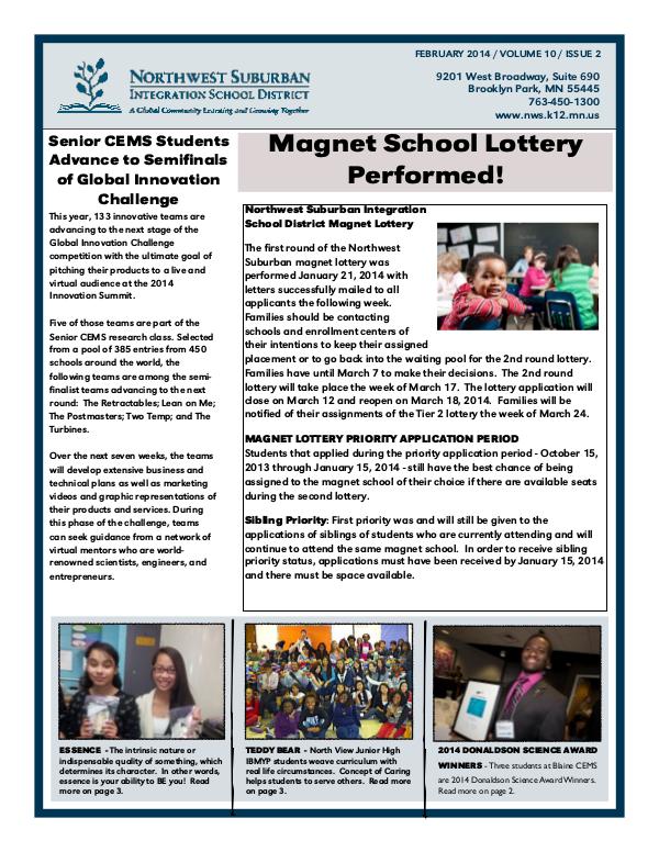 NWSISD newsletter - February 2014