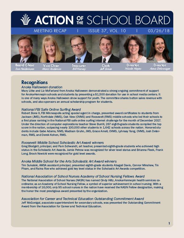 Action of the School Board 03/26/18