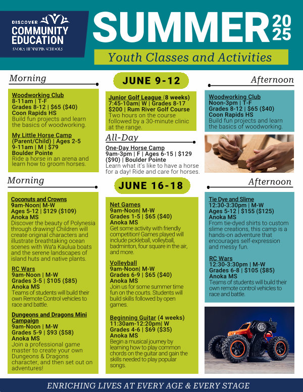 Youth Activities and Classes - Summer 2025