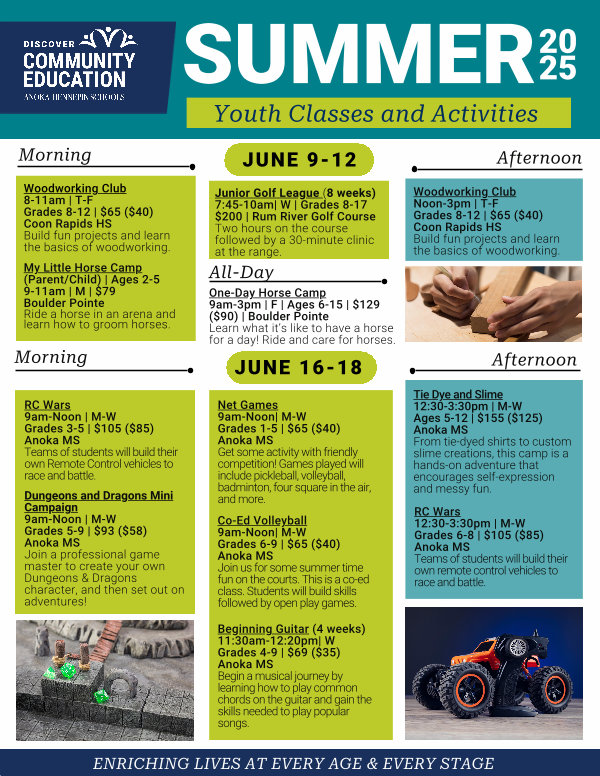 Youth Activities and Classes - Summer 2025