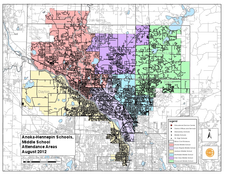 Maps Middle school boundaries/walking paths