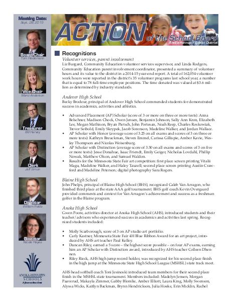 Action of the School Board 09/28/15