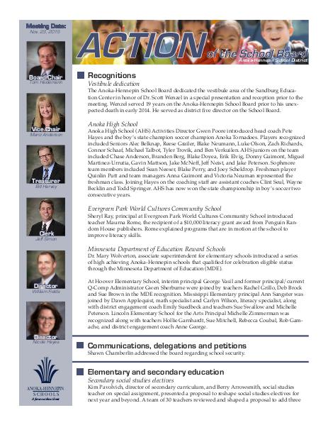 Action of the School Board 11/23/15