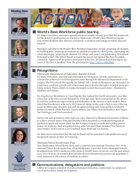 Action of the School Board 11/09/15
