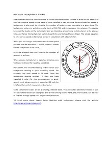 How to use a Tachymeter in watches