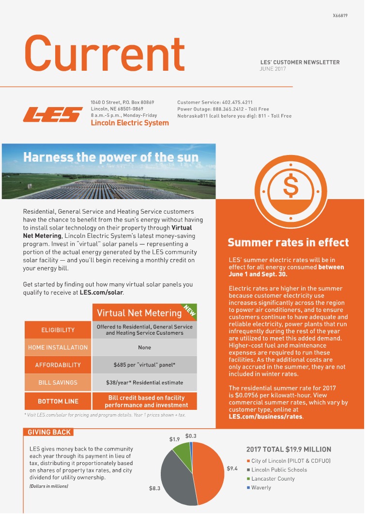 Current  | LES Customer Newsletter Current - June 2017