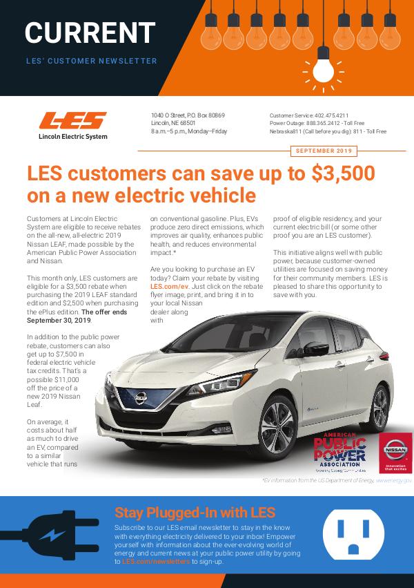 Current  | LES Customer Newsletter Current - September 2019