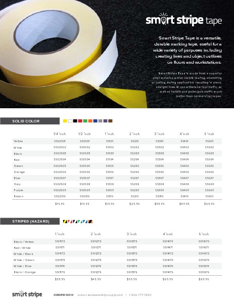 SmartStripe Floor Tape Price List April 2014