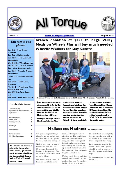 Newsletter August 2014