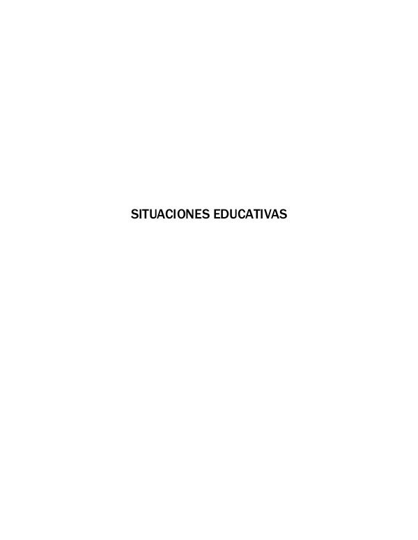 Situaciones educativas Situaciones educativas