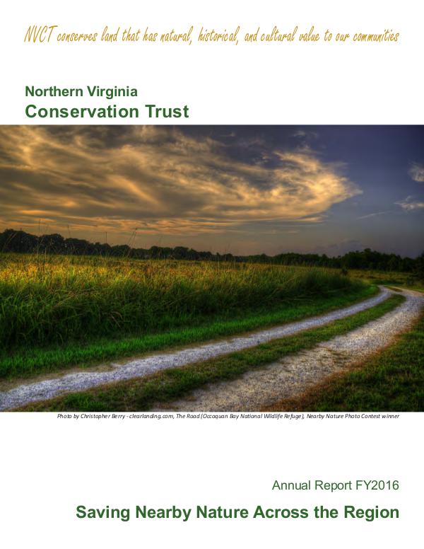 NVCT Annual Report 2016 Northern Virginia Conservation Trust's 2016 Annual