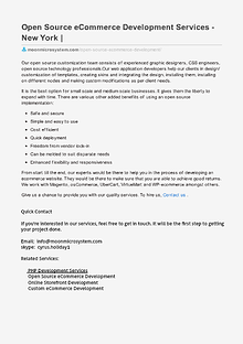 Open Source eCommerce Development and design Services