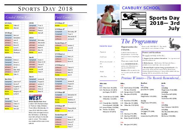 2018 Sports Day programme ii