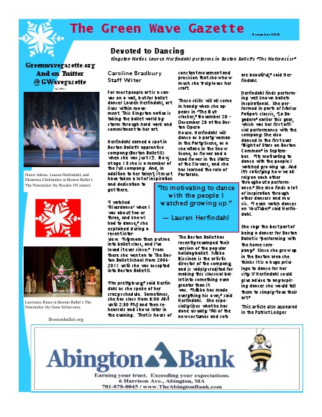 The Green Wave Gazette November/December 2013