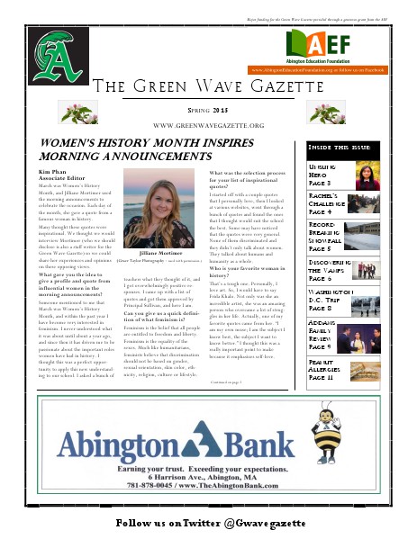 The Green Wave Gazette Spring 2015