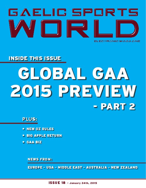 GAELIC SPORTS WORLD Issue 18 – January 24, 2015