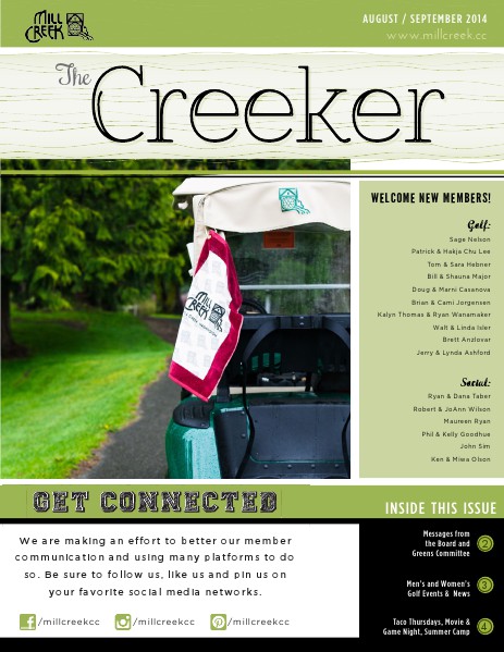 Mill Creek Country Club Member Newsletter August-September 2014