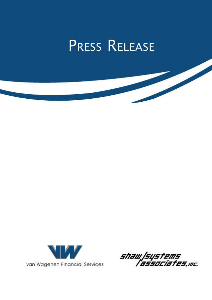 van Wagenen Financial Services and Shaw Systems Associates, Inc.  announce a strategic partnership February 2013