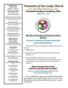 VOL Parish Weekly Bulletin