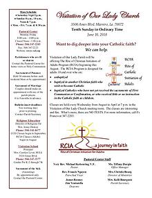 VOL Parish Weekly Bulletin