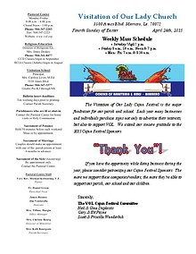 VOL Parish Weekly Bulletin