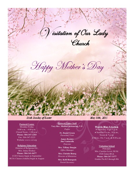 VOL Parish Weekly Bulletin May 10, 2015