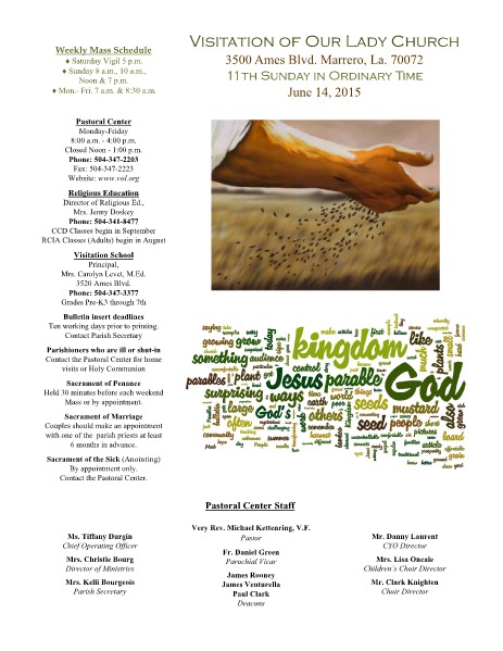 VOL Parish Weekly Bulletin June 14, 2015