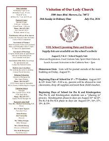 VOL Parish Weekly Bulletin