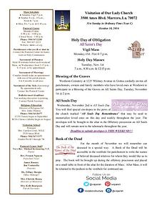 VOL Parish Weekly Bulletin