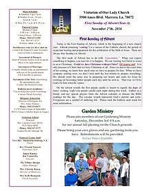 VOL Parish Weekly Bulletin