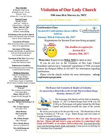 VOL Parish Weekly Bulletin