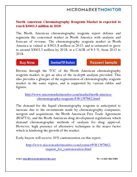 North American Chromatography Reagents Market by 2018 Aug 2014