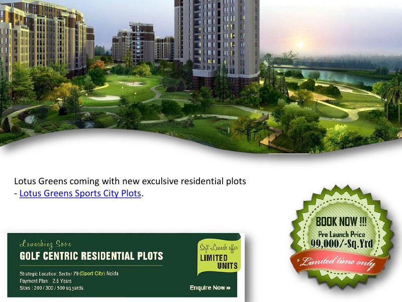 #Lotus Greens Plots# - #Lotus Greens Sports City Plots Noida# Lotus Greens Sports City Plots Noida