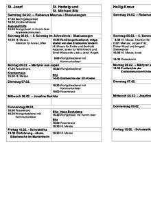 Gottesdienste Februar 2017