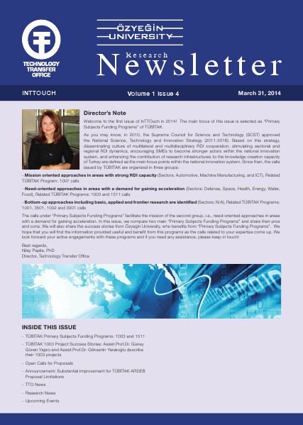 Newsletter Volume 1, Issue 4 March 31, 2014