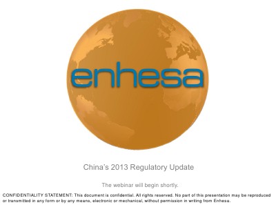 Webinars China's 2013 Regulatory Update