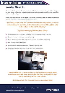 Invenias Client Datasheet