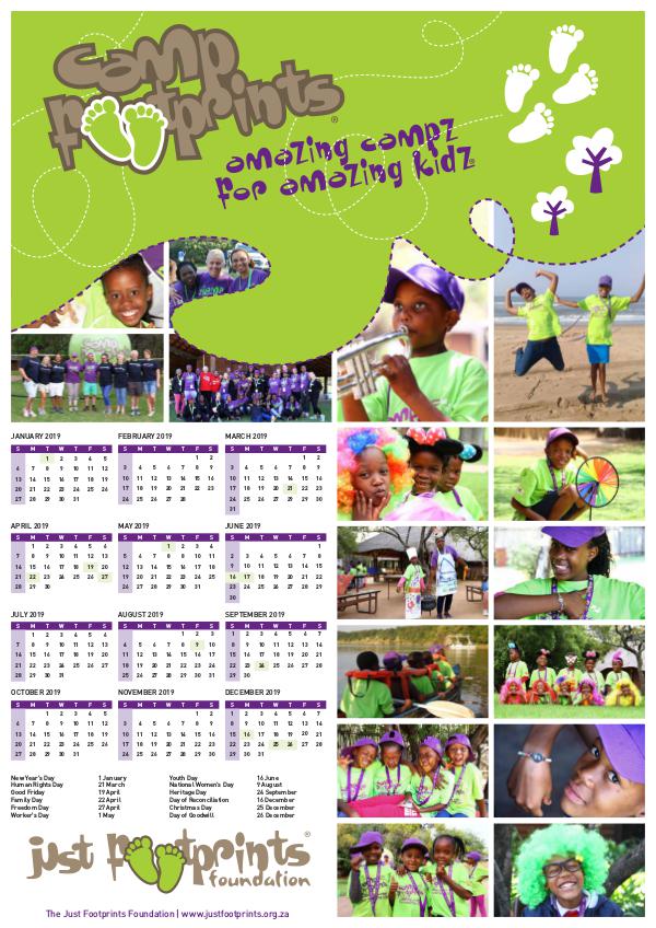 Just Footprints Foundation Dec - Calendar 2019