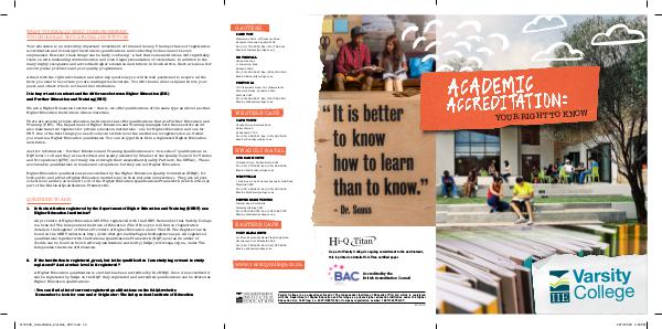 Varsity College Accreditation brochure 2017 41720VC_Accreditation_brochure_2017