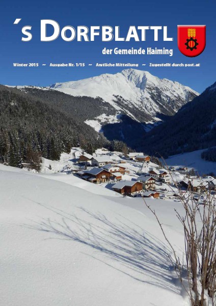 's Dorfblattl Haiming - Digitalausgabe Dorfblattl Haiming Winter 2015 - 01/15