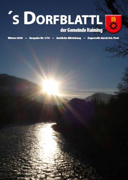 's Dorfblattl Haiming - Digitalausgabe Dorfblattl Haiming Winter 2016 - 01/16