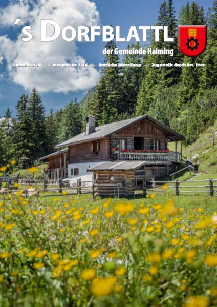 's Dorfblattl Haiming - Digitalausgabe Dorfblattl Haiming Sommer 2016 - 03/16