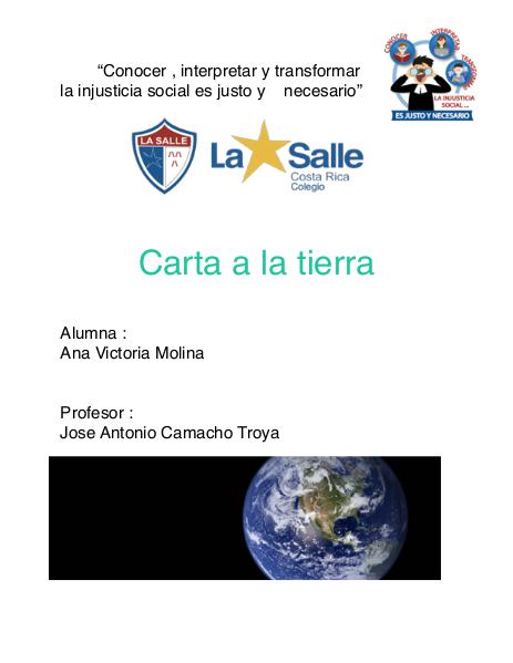 Carta a la tierra 1