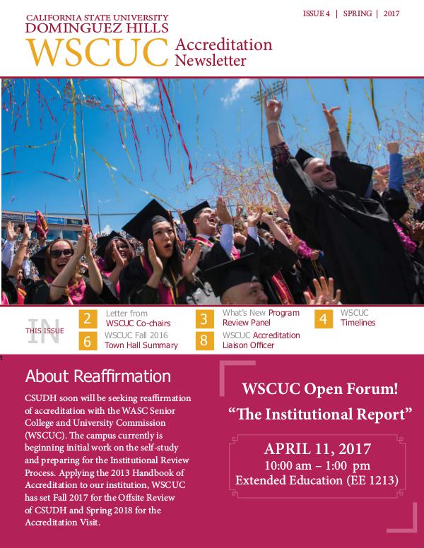 CSUDH WSCUC Accreditation Newsletter